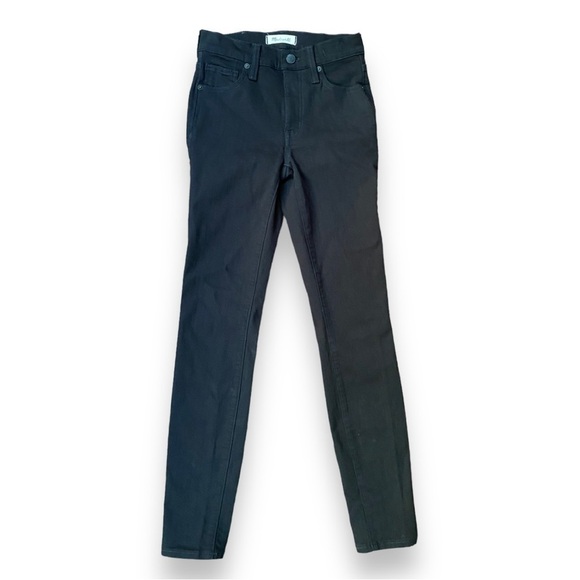 MADEWELL 9" Mid-Rise Skinny Jeans in ISKO Stay Black | Size 24 - Picture 4 of 16